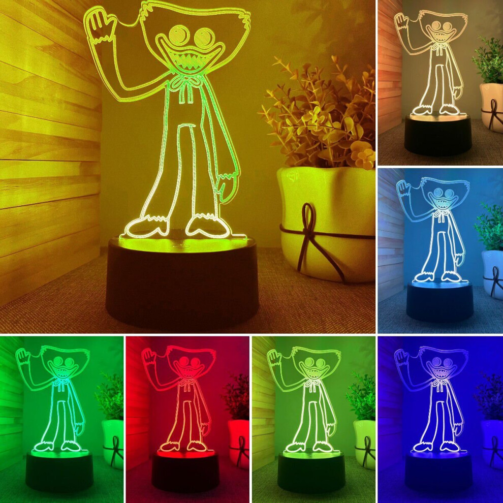 7 Colours Poppy Playtime 3D LED Huggy Wuggy Night Light Home Decor Gift