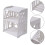 Living And Home Rustic Small White Bedside Table with 3-Tier Open Shelves and Elegant Carved Panels (Compact Nightstand) 5