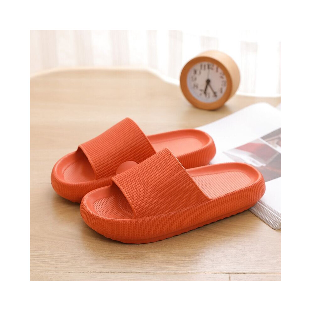(Orange, 42/43) Summer Men Womens Fashion Soft Sliders Unisex Sandals Comfort Slippers