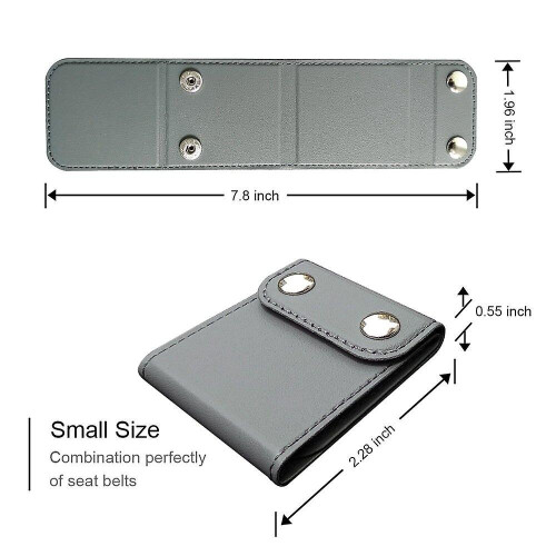 (Grey) 2pcs Car Seat Belt Adjuster Neck Strap Positioner Locking Clip Protector 2