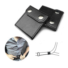 (Black) 2pcs Car Seat Belt Adjuster Neck Strap Positioner Locking Clip Protector