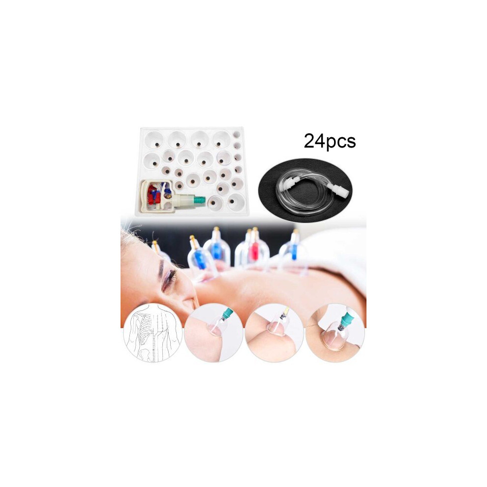 Alzsell 24Pcs Cupping Vacuum Massage Suction Cups Set Therapy Acupuncture Kit