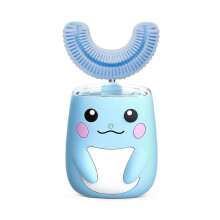 (Blue) Ultrasonic Kids Electric Toothbrush Smart Timer Ipx7 For Toddlers 2-8 Years