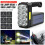 Solar LED Torch, USB Rechargeable COB Camping Hiking Lamp Bright Light 5