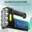 Solar LED Torch, USB Rechargeable COB Camping Hiking Lamp Bright Light 8