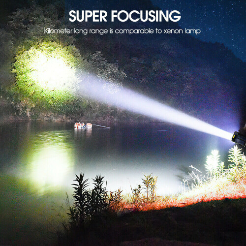 Solar LED Torch, USB Rechargeable COB Camping Hiking Lamp Bright Light 1