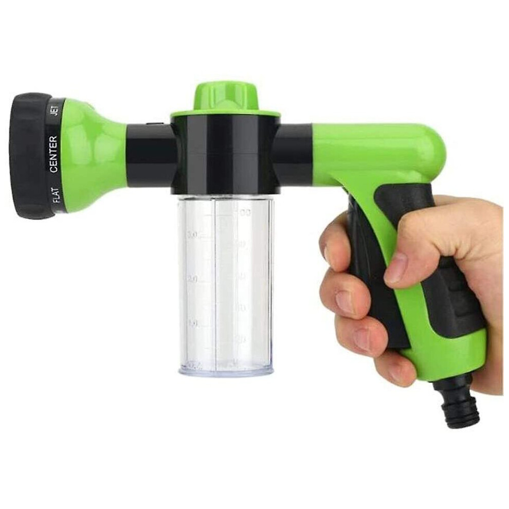 (Green) Car Foam Sprayer Nozzle Water Sprinkler With Soap Reservoir Garden Hose Water Spray Gun 760954514588