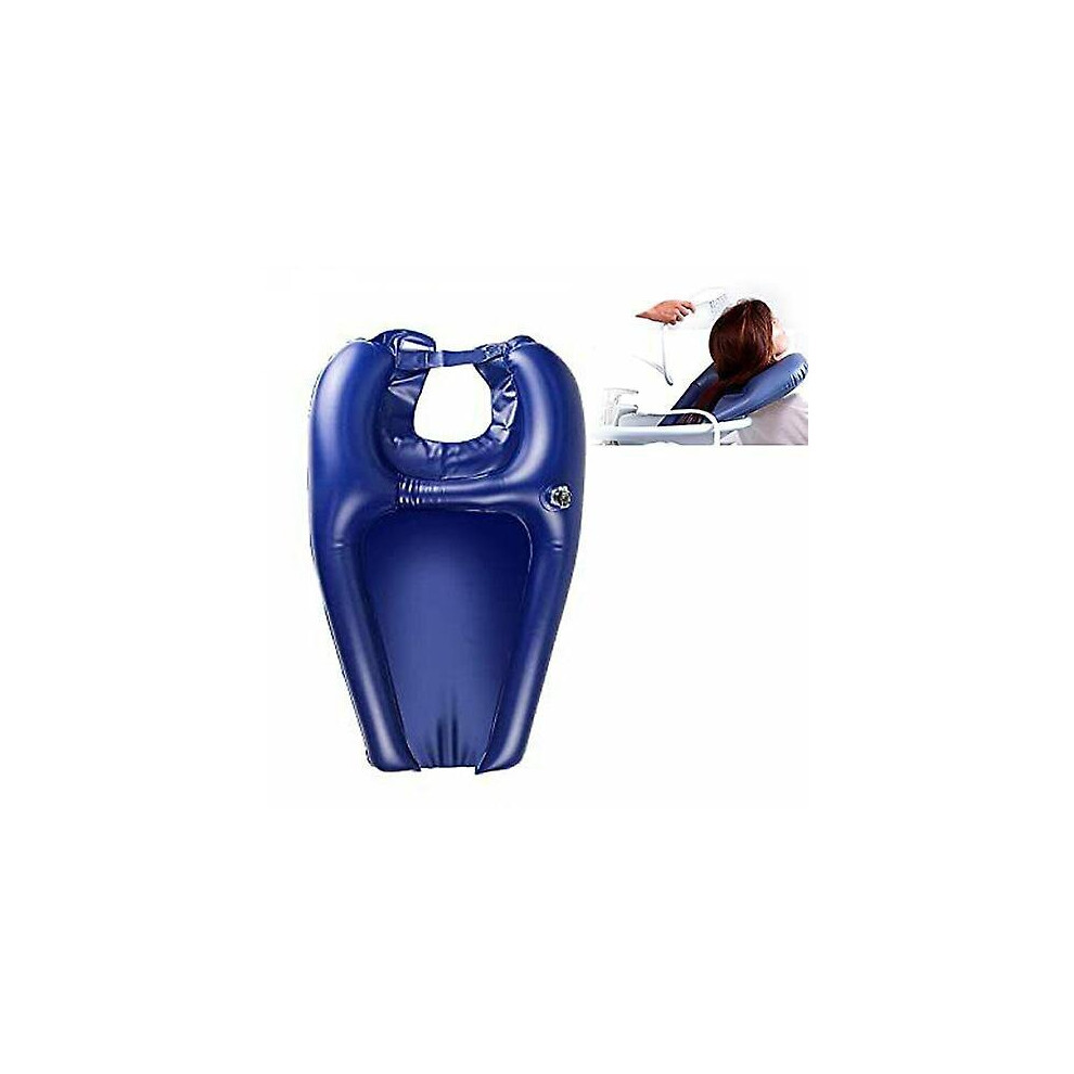 Blue (Blue) Inflatable Hair Washing Tray Portable Shampoo Bowl Sink For Handicapped Bedridden Seniors