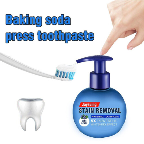 (Blueberry) Baking Soda Toothpaste Stain Removal Whitening Toothpaste Fight Bleeding Gums 1