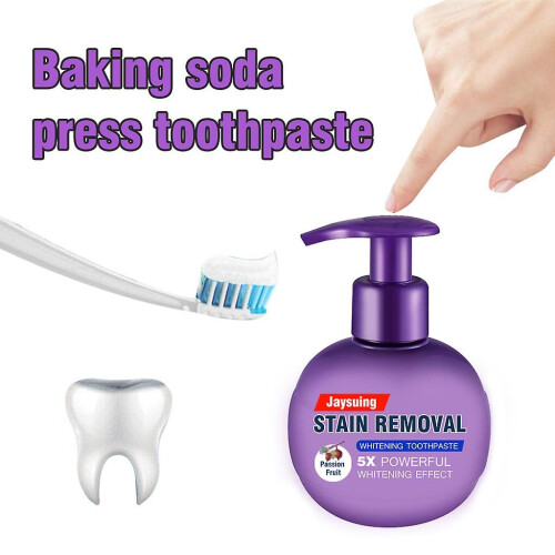 (Passion Fruit) Baking Soda Toothpaste Stain Removal Whitening Toothpaste Fight Bleeding Gums 1