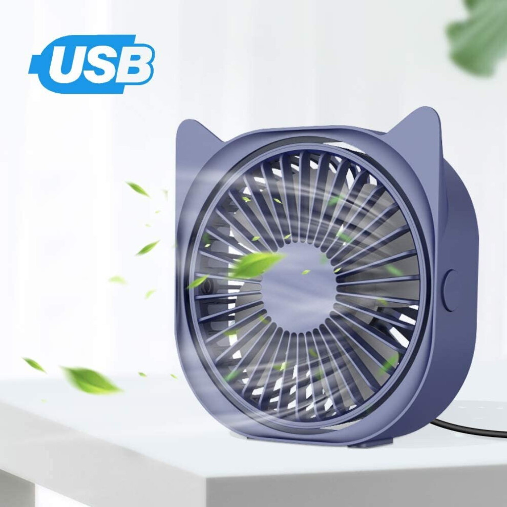 Mini USB Fan Desk Fan, 3-Speed Control, 360° Rotation, USB Hand Fan