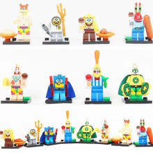 8pcs SpongeBob speelgoed bouwsteen kinderen wijsheid spel Kids kerstcadeau