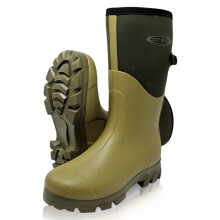 (UK 9 EU43 Men, Khaki) Dirt Boot Mens Neoprene Wellington Muck Field Boots Adjustable Gusset Wellies