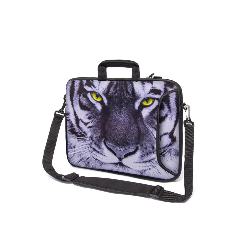 (Tiger) 15" Inch Tablet Laptop Notebook Handle Strap Bag Multicoloured 5056543417183