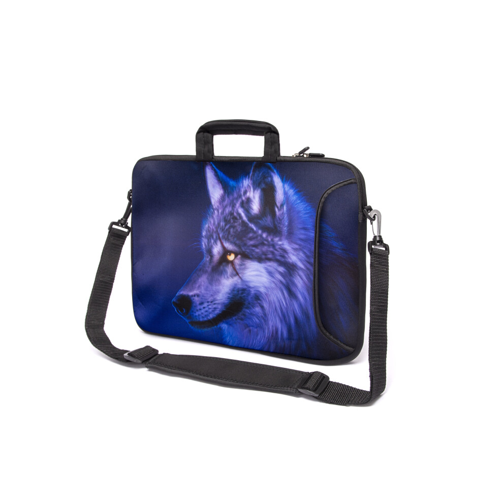 (Wolf) 15" Inch Tablet Laptop Notebook Handle Strap Bag Multicoloured 5056543417213