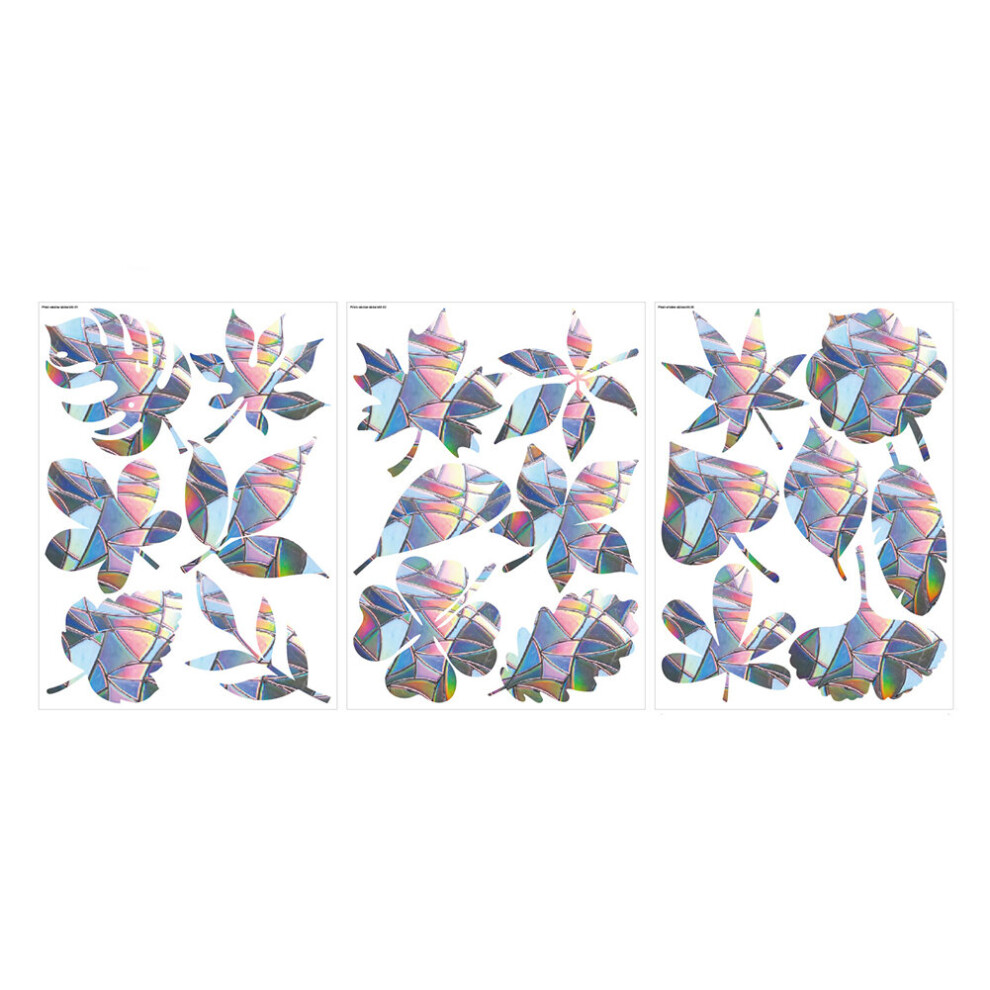 19 Pieces Anti Collision Window Clings Leaf Shape Alert Bird Window Decal Glass Alert Stickers Prevent Bird Strikers Home Decor