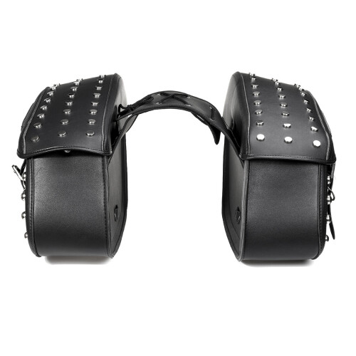 2X Motorcycle PU Leather Saddlebags Side Bag Waterproof For Davison 1