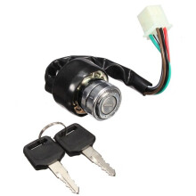 Nieuwe 6-draads ontstekingsschakelaar 2 sleutels universeel voor auto, motorfiets, scooter, fiets, quad, go-kart