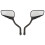 Chrome Motorcycle Skull Mirror For Harley Softail Dyna Black 2