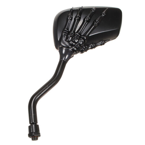 Chrome Motorcycle Skull Mirror For Harley Softail Dyna Black 2