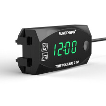 Neues 6 V-30 V LED 2-in-1 12 V Voltmeter Zeitdisplay Zeitplan Messgerät Batteriemeter für Motorrad Roller Elektrofahrzeug Modifikation