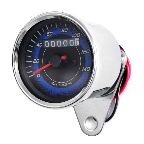 12V Dual LED Backlight Motorcycle Odometer KMH Speedometer Gauge Universal 1