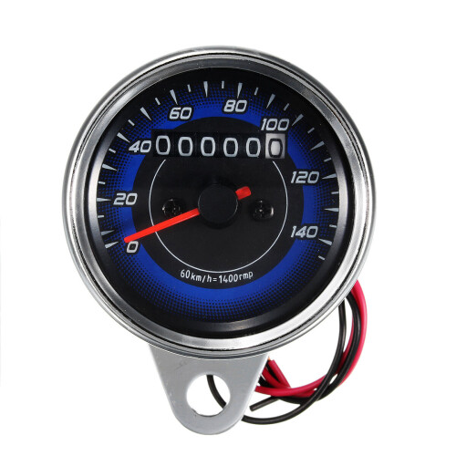 12V Dual LED Backlight Motorcycle Odometer KMH Speedometer Gauge Universal 2