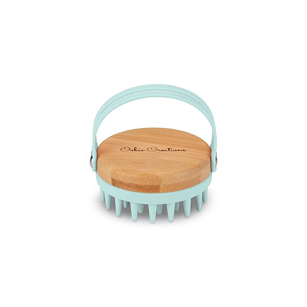 Oobie Creations Scalp Massager Shampoo Brush - Hair Head Massager Scalp Brush Scrubber With Soft Exfoliating Silicone Bristles And Bamboo Grip