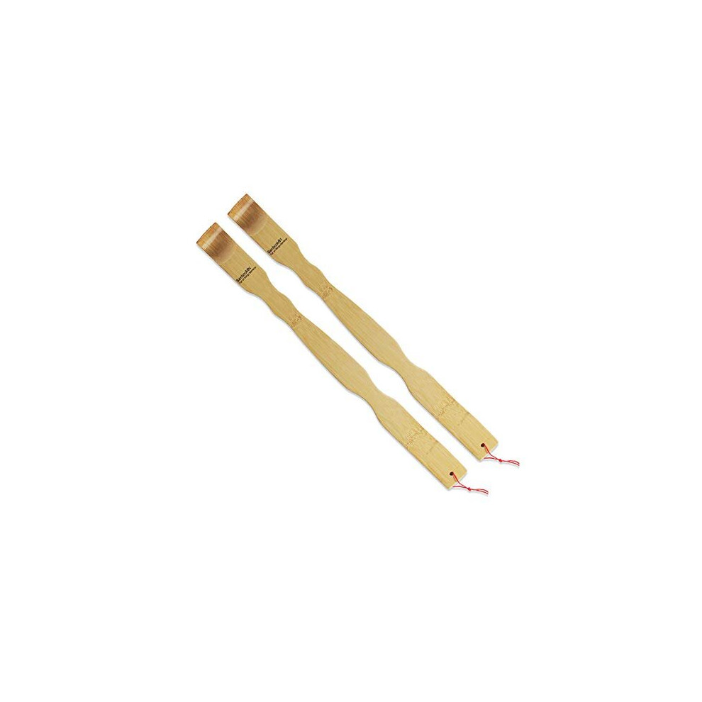Bamboomn 17 Inch Bamboo Wooden Back Scratchers For Itchy Stress Relief, 2 Pieces
