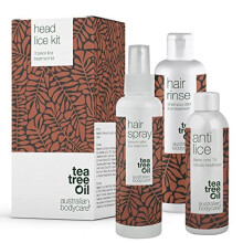 Sada na léčbu vší | 3 produkty s Tea Tree Oilem proti vši a hnidám | 15minutové ošetření proti vším, sprej na prevenci vší a ša