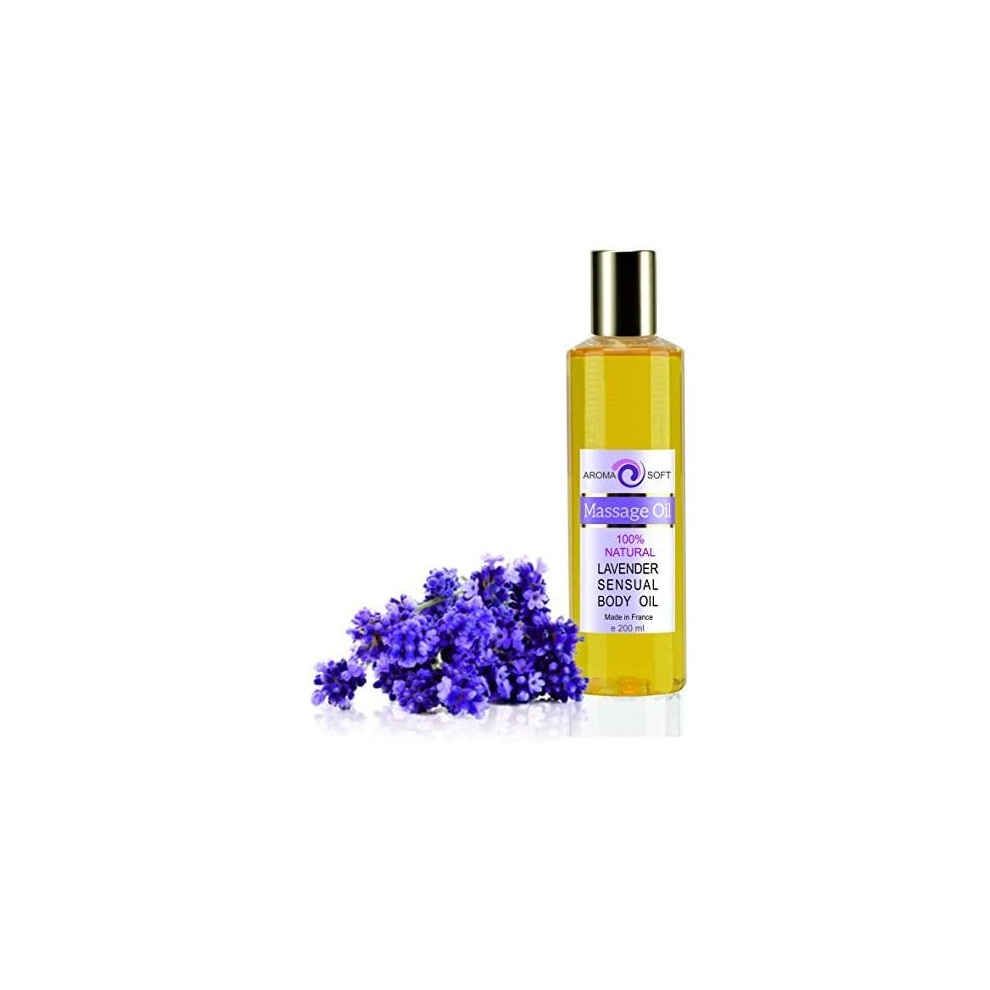 Bleu & Marine Bretania Lavender 100 % Natural Body Massage Soft Aroma Oil 200 Ml 100 % Natural Sensual Grapeseed Oil Body Massage Soft Relaxing Aroma Oil