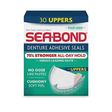 Sea Bond Denture Adhesive, Fresh Mint Uppers, 30 Count