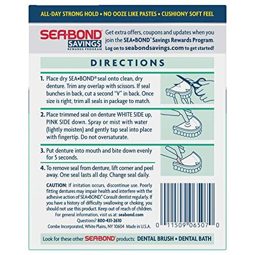 Sea Bond Denture Adhesive, Fresh Mint Uppers, 30 Count 1