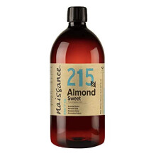 Naissance Sweet Almond Oil (no. 215) 1 Litre For Skin, Hair, Massage, Nails, Cuticles, Ears, Face, Body, Stretch Marks - Natural Skin Care, Car