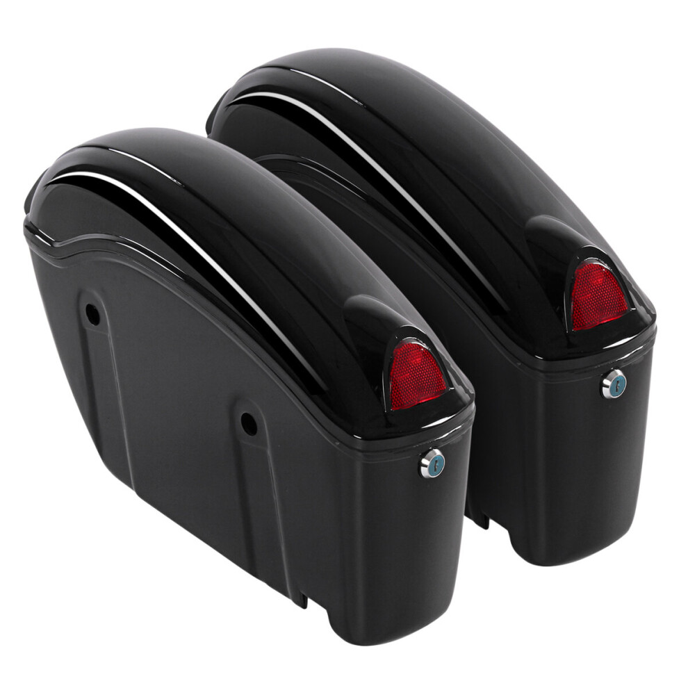 26L Motorcycle Hard Trunk Saddlebags Saddle Bags Side Box W/ Bracket For Cruiser Light 762179057529