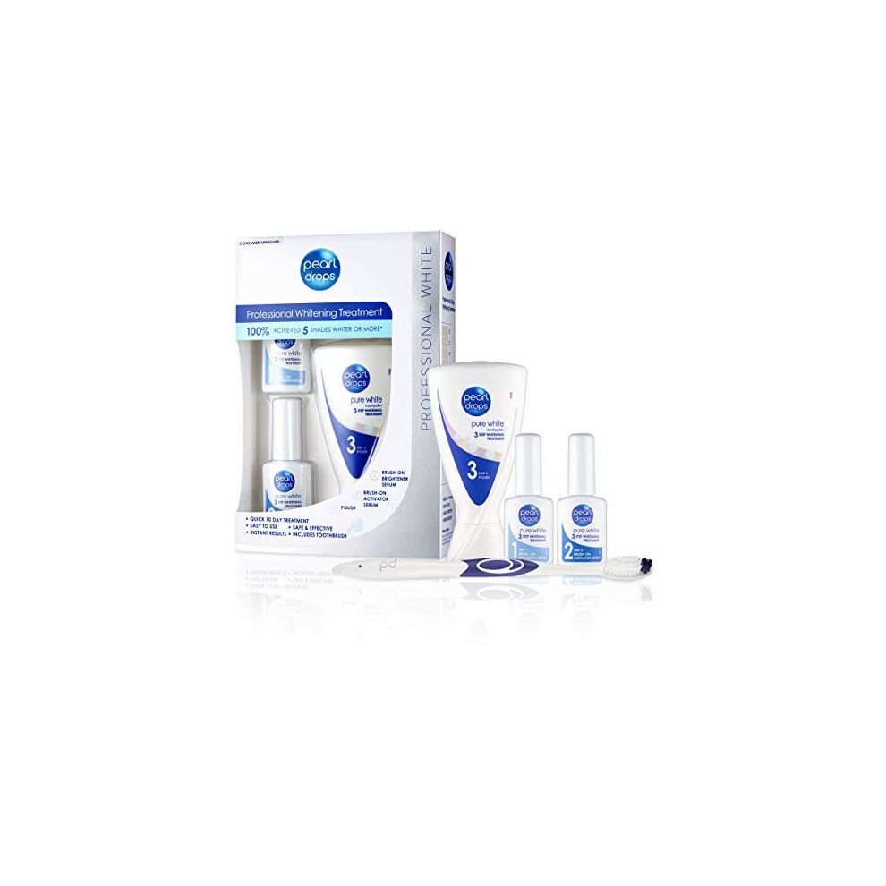 Pearl Drops - Pure White Kit - Specialist 3 Steps Whitening Treatment - Easy to use - Instant results
