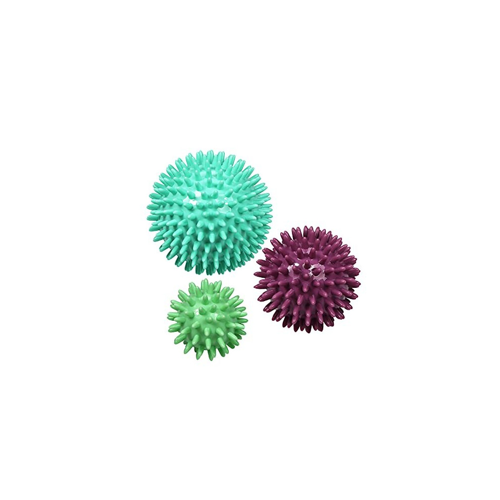 Resultsport Pack Of 3 - Spiky Massage Ball Stress Reflexology - 6Cm, 8Cm, 10Cm - Plantar Fasciitis Recovery, Trigger Point Massage - Myofasical R