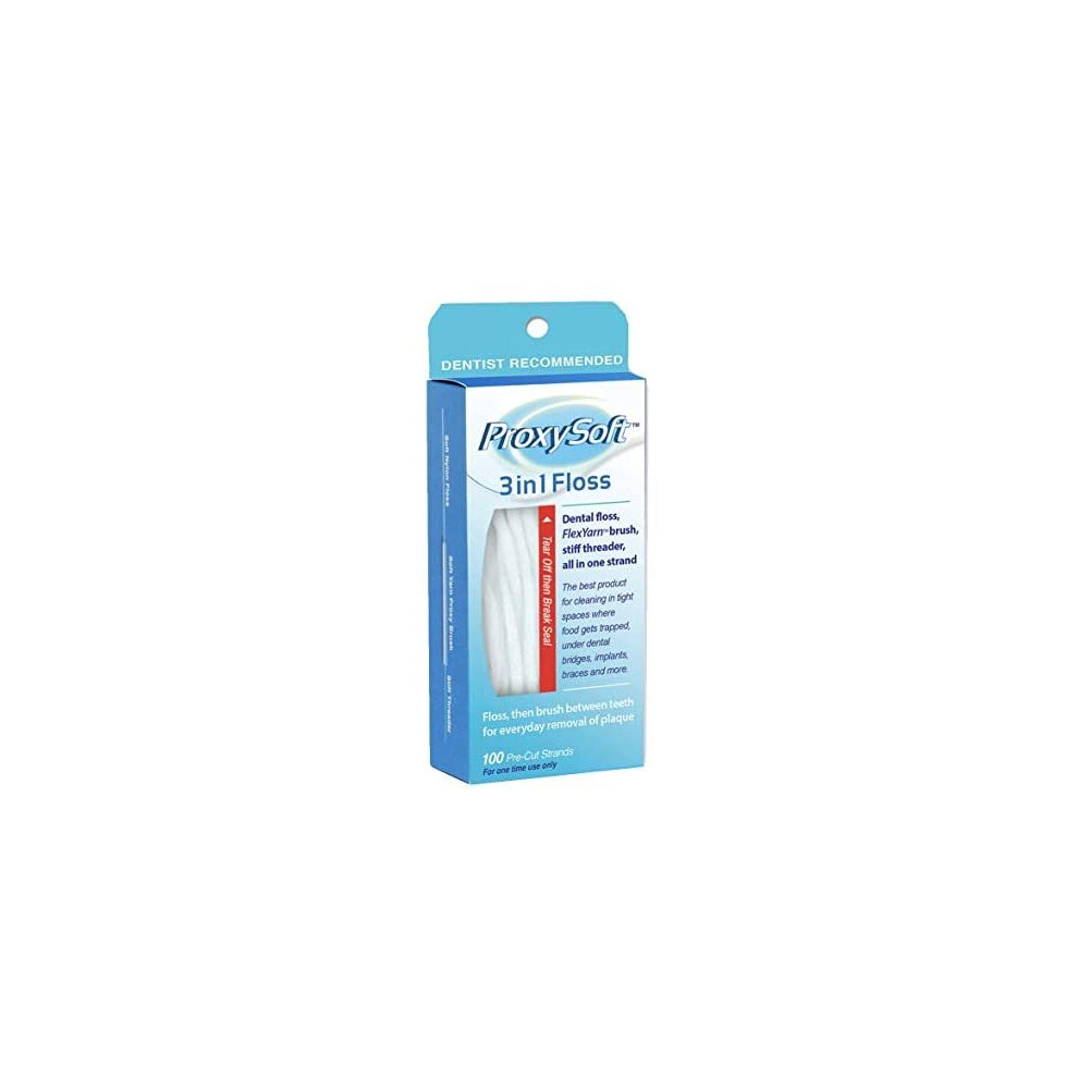 Proxysoft Dental Floss For Optimal Teeth Flossing Vs Traditional Flossing, Pre-Cut Floss Threaders For Flossing With Built-In Soft Proxy Brush And Stiff Th