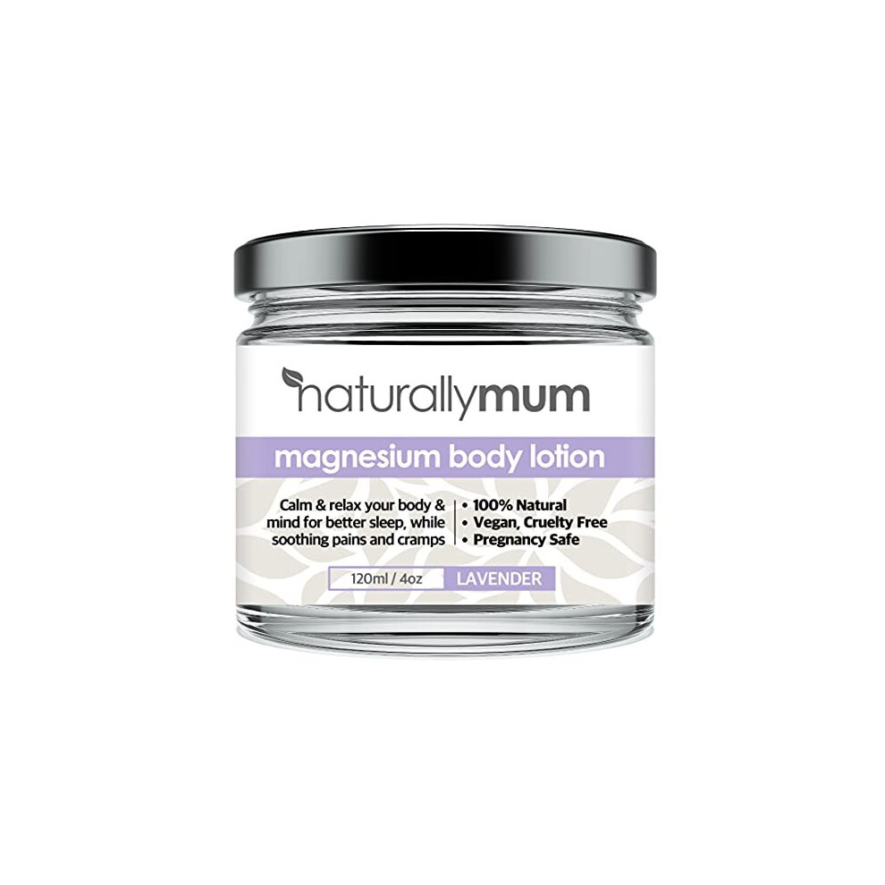 Naturallymum Cream Magnesium Body Lotion For Better Sleep | Relief For Restless Legs | Muscle Relaxant For Cramps & Pain | Shea Butter For Skin | Natural Slee