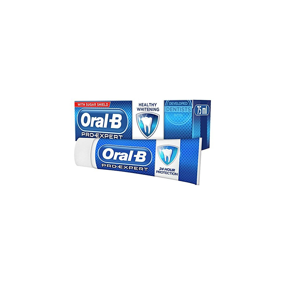 Oral-B Pro-Expert Toothpaste, Healthy Teeth Whitening, 75 ml, Protection & Strengthen with Sugar Shield, Fresh Mint