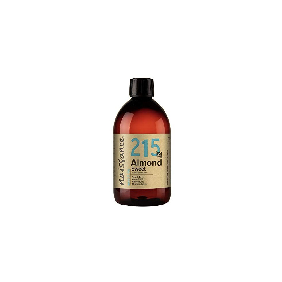 Naissance Sweet Almond Oil (No. 215) 500Ml For Skin, Hair, Massage, Nails, Cuticles, Ears, Face, Body, Stretch Marks - Natural Skin Care, Carri