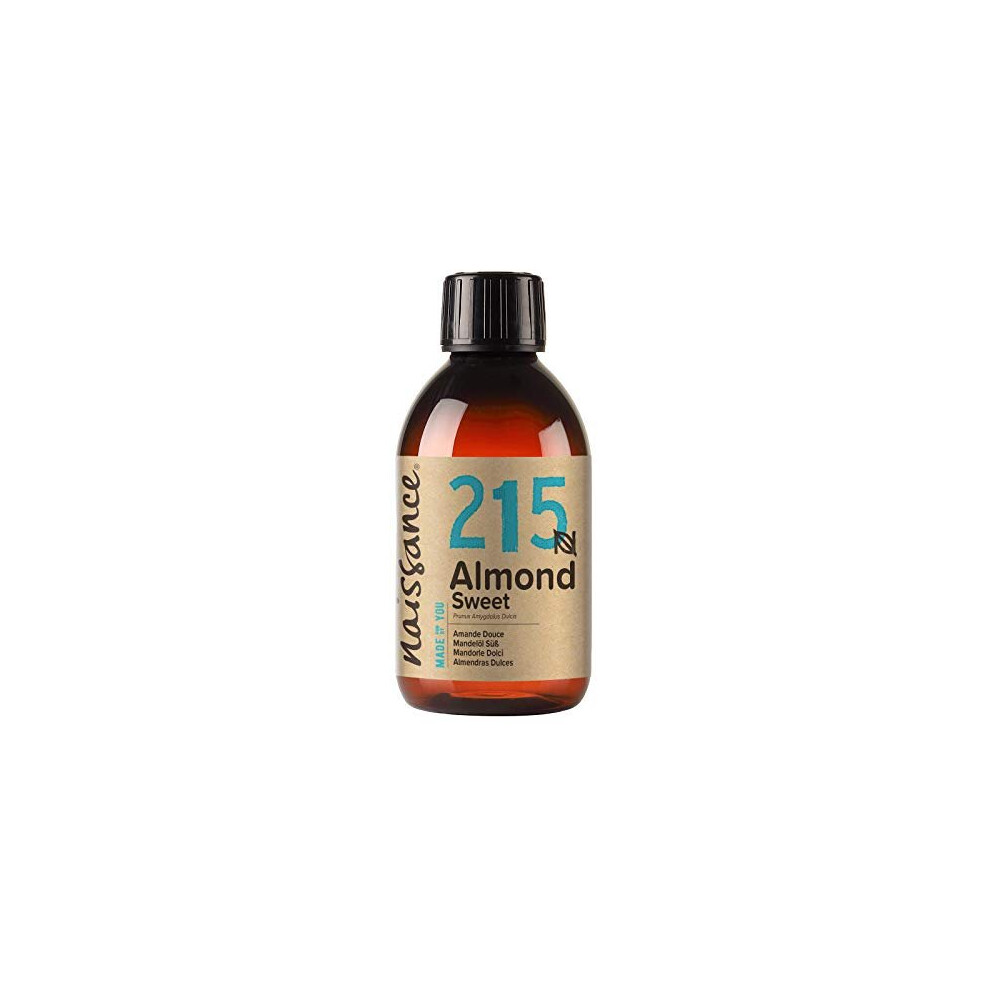Naissance Sweet Almond Oil (No. 215) 250Ml For Skin, Hair, Massage, Nails, Cuticles, Ears, Face, Body, Stretch Marks - Natural Skin Care, Carri
