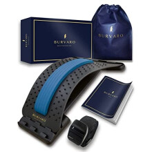 BURVARO Back Stretcher Pro New Edition, Back Pain Relief & Back Stretcher Massager - Corrects Posture, for Circulation & Flexibility - with Strap