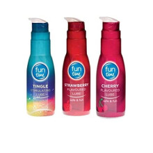Fun Time Lubricant Gel - Tingle Stimulating Lube, Strawberry Flavoured Lube and Cherry Flavoured Lube