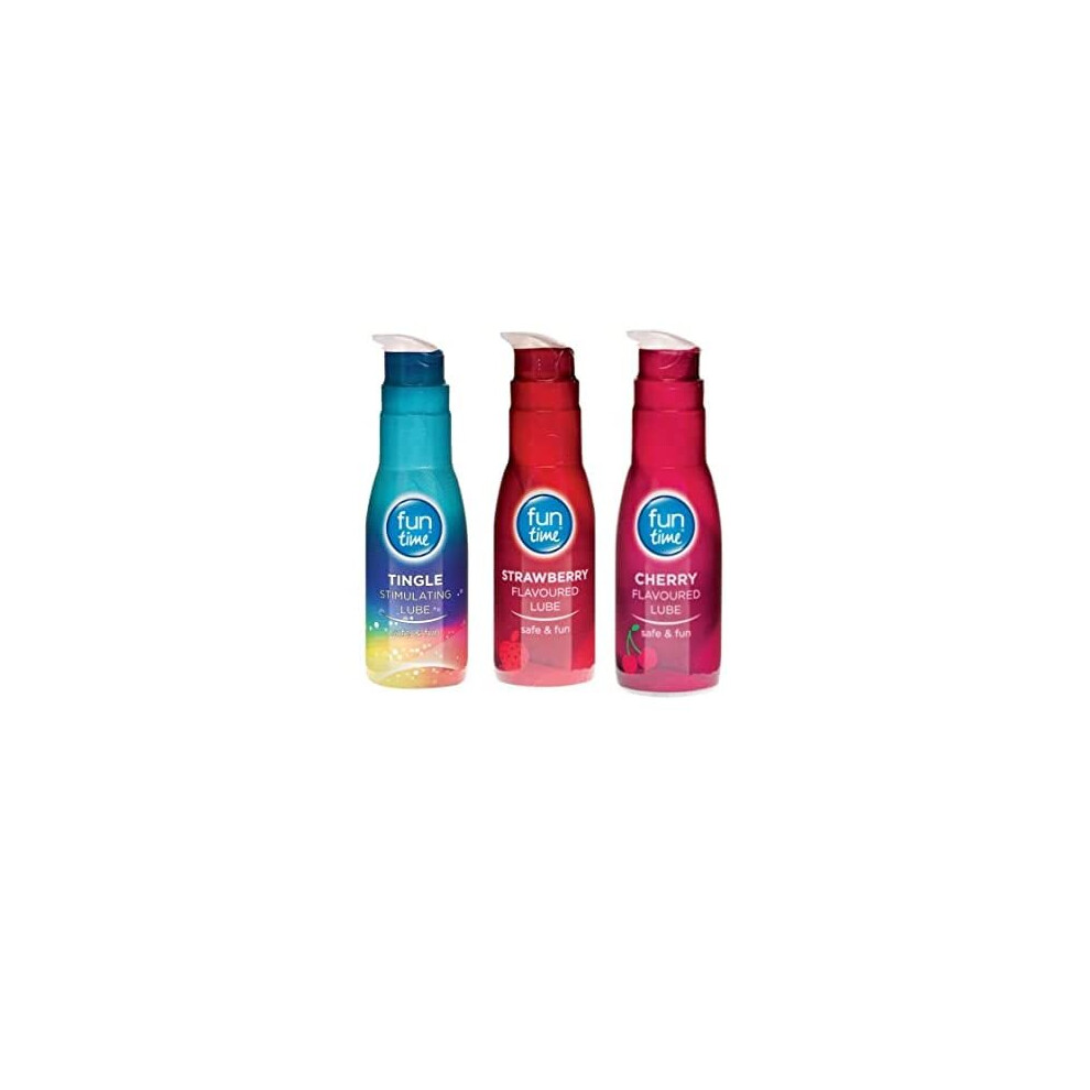 Shealove London Fun Time Lubricant Gel - Tingle Stimulating Lube, Strawberry Flavoured Lube And Cherry Flavoured Lube