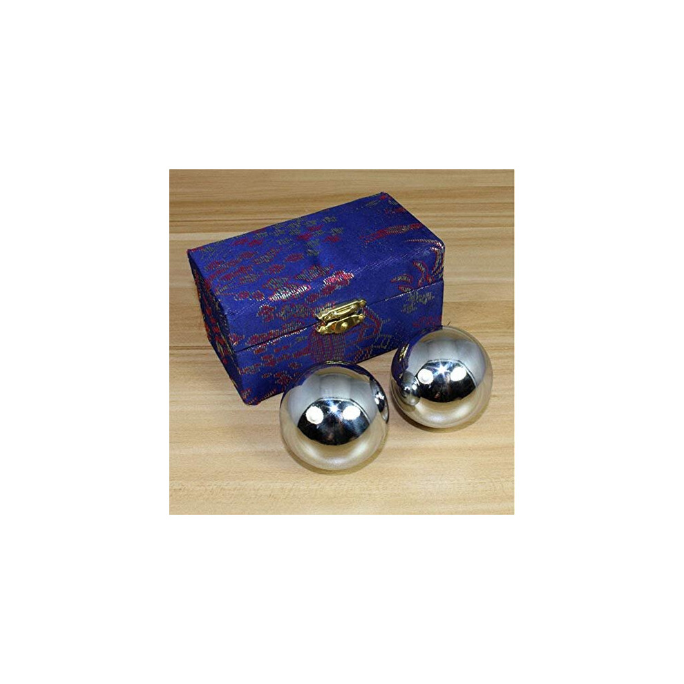 Zdys Solid Baoding Balls With Chime Chinese Health Ball With Case Stress And Pain Relief Hand/Wrist Massage Therapy, Exercise, Strengthening