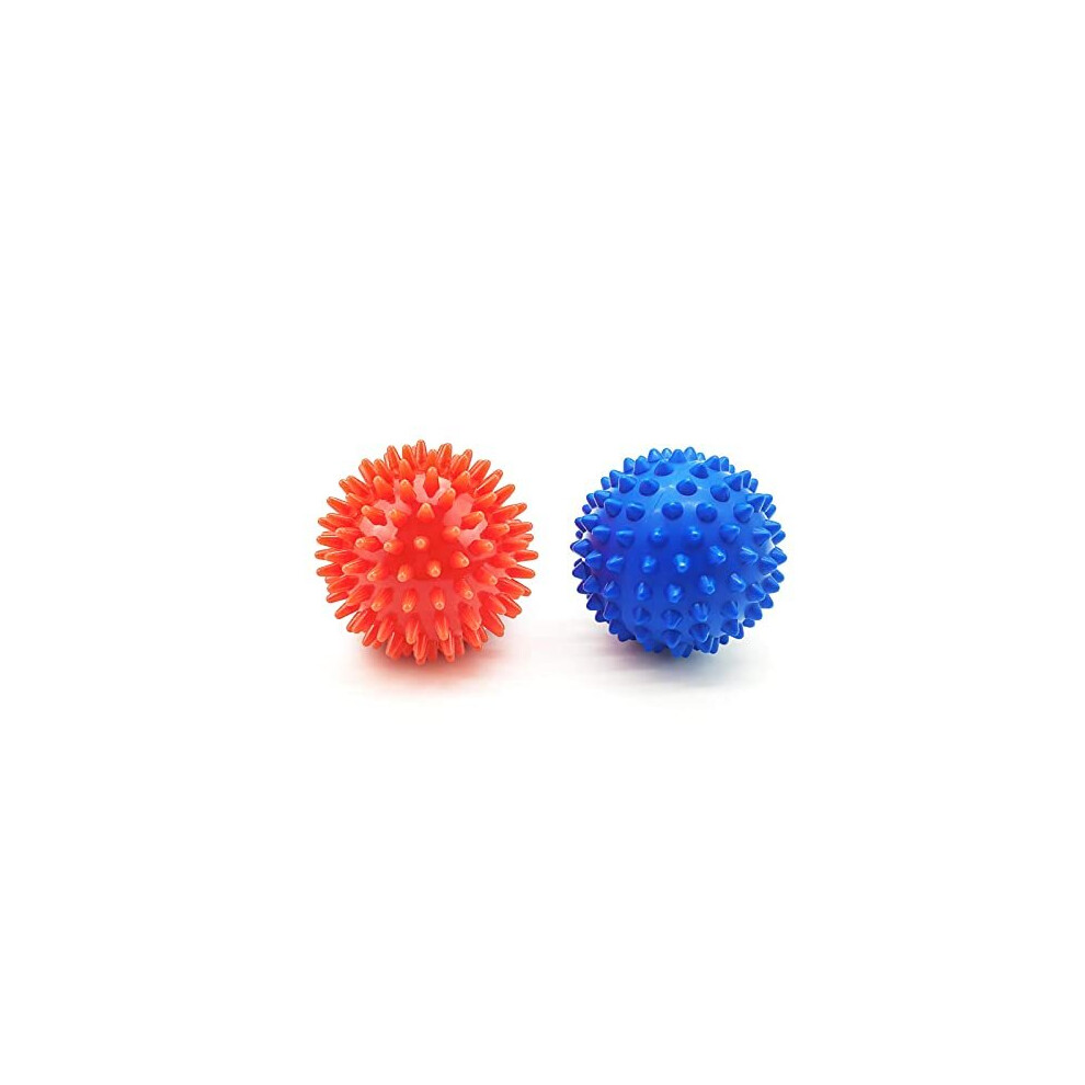 Boloest 2 Pieces Spiky Massage Ball Hedgehog Ball With Nubs Myofascial Balls Fascia Ball For Massage Muscle(6.5Cm)