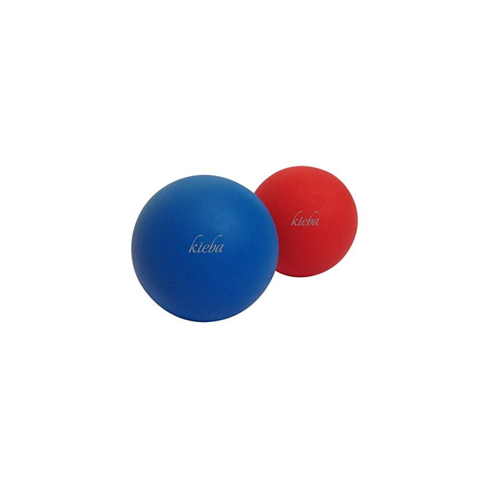 Kieba Blue/Red Massage Lacrosse Balls For Myofascial Release, Trigger Point Therapy, Muscle Knots, And Yoga Therapy. Set Of 2 Firm Balls ( And Red)