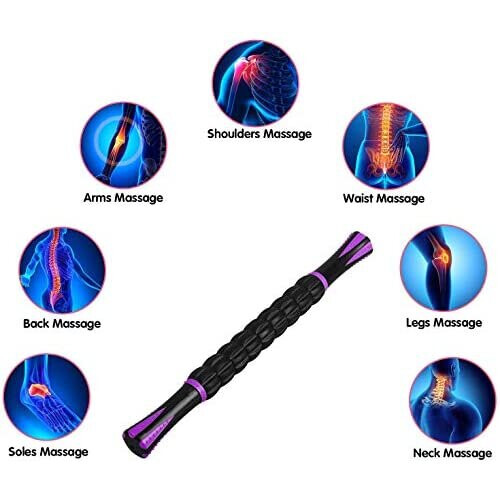 Muscle Roller Stick, BUDDYGO Massage Stick Roller for Deep Tissue and Trigger Point Hamstring