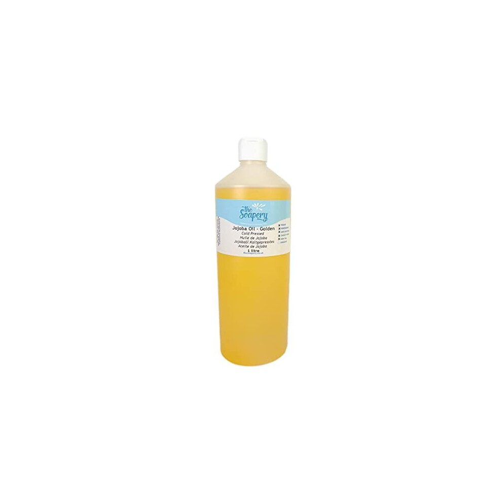 Thesoapery Golden Jojoba Oil 1 Litre - 100% Pure, Unrefined And Natural